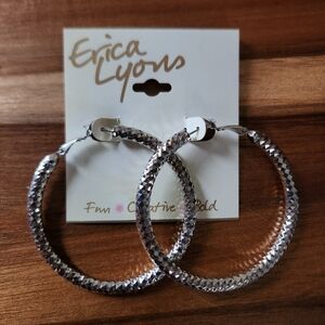 Erica Lyons Textured Hoop Earrings